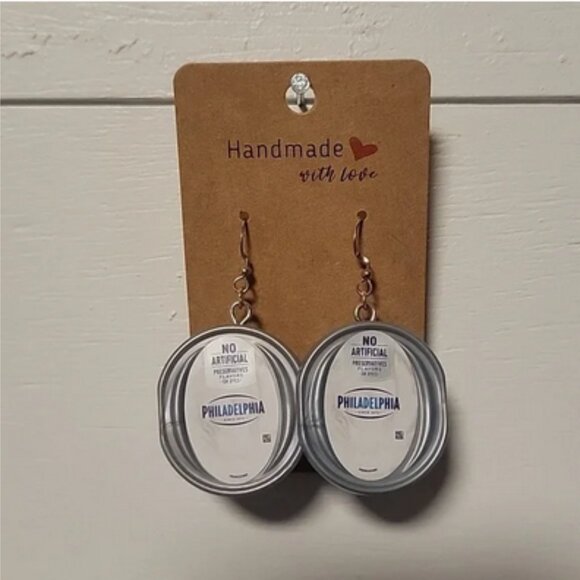 Handmade "Cream Cheese" Earrings - Picture 1 of 1